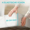 Hands adjusting a mattress protector on a mattress. Produktbild-Vorschau