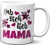TassenKing Tasse - Hab Dich lieb Mama - Tasse mit lila Produktbild-Vorschau 1