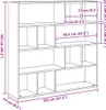 Bücherschrank/Raumteiler Eiche schwarz 105x24x102 cm Produktbild-Vorschau 10