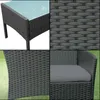 LZQ Balkon Möbel Set Rattan Lounge Set Anthrazit Polyrattan Produktbild-Vorschau 12