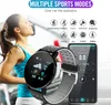 A woman is exercising while a smartwatch and its companion app are displayed. Produktbild-Vorschau
