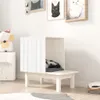 The Living Store Katzenhaus Weiß 60x36x60 cm Massivholz Produktbild-Vorschau 1