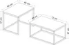 A line drawing diagram of two nesting tables with dimensions indicated. Anteprima dell’immagine prodotto