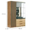 Sorento Kleiderschrank - Craft Gold, Lamellen Schwarz - 150 Produktbild-Vorschau 3