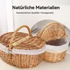 Weiden-Picknickkorb mit im Landhausstil, mit Deckel und Produktbild-Vorschau 3