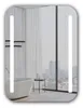 LED Spiegelschrank 60x70 cm, Alukorpus schwarz, 2 Ablagen, Produktbild-Vorschau 1