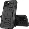 A black protective phone case with a kickstand is shown against a white background. Another identical case is partially visible in the background. Produktbild-Vorschau