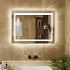 Badezimmerspiegel Touch 80 x 60cm LED 3 Lichtfarben dimmbar Produktbild-Vorschau 2
