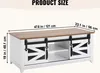 A diagram showing the dimensions of a coffee table. Voir les images du produit