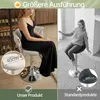 Barhocker 2er Set mit Samtsitz (Beigeweiß) | Barhocker Produktbild-Vorschau 4
