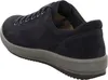 A side view of a navy blue suede sneaker with a gray sole. Náhled obrázku produktu