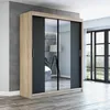 Schwebetürenschrank, 2-türig Schrank mit Spiegel! Moderne Produktbild-Vorschau 1