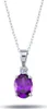 Halskette mit Ovalem Amethyst und Diamanten Produktbild-Vorschau 1