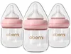 Lot de 3 biberons en verre anti-coliques, rose, 120 ml Voir les images du produit 1