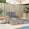 vidaXL Divano da giardino con cuscini 2 posti Beige poly Anteprima dell’immagine prodotto 3