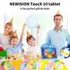 A family celebrating a birthday with a cake and a tablet. Produktbild-Vorschau