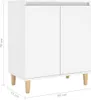 vidaXL Credenza con gambe in legno massiccio Bianco Anteprima dell’immagine prodotto 8