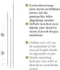Product features and installation instructions for a clothes rack rail system. Produktbild-Vorschau