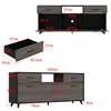 TV-Lowboard 160x40x68cm Schwarz & Grau Holzoptik, Produktbild-Vorschau 6