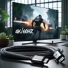 A monitor displaying a video game, with a coiled cable in the foreground. Podgląd zdjęcia produktu