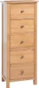 Hohe Kommode mit Schubladen 45x32x110 cm Massivholz Eiche Produktbild-Vorschau 1
