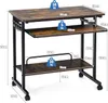 COSTWAY Schreibtisch mit Rollen, Tastaturablage, Produktbild-Vorschau 6