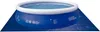 An inflatable pool is shown sitting on a blue protective mat. Produktbild-Vorschau