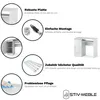 Collage of images and text highlighting features of a desk. Produktbild-Vorschau