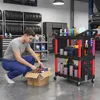 HOMCOM, vozík na náradie, 3-poschodový, čierno-červený Náhľad obrázku produktu 8