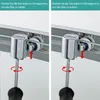 Close-up of a shower door roller mechanism being adjusted with a screwdriver. Produktbild-Vorschau
