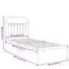Kovový rám postele s čelom biely 80x200 cm Náhľad obrázku produktu 8