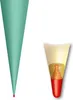 Two conical shapes, one solid mint green and the other a cutaway showing internal components in red, orange, and yellow. Náhled obrázku produktu