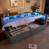 Stauraumbett mit LED-Beleuchtung, Lattenrost, Stauraum, Produktbild-Vorschau 3