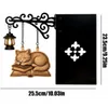 Vintage Bücherregallampe mit hölzerne Katze und leuchtende Produktbild-Vorschau 8