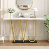 MODFU Eettafel, houten keukentafel, keukentafel met gouden Productafbeelding-voorbeeld 2
