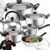 Kochtopfset - 11-Teilig - Edelstahl - Induktionsgeeignet - Produktbild-Vorschau 1