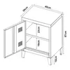 A technical drawing of a nightstand with dimensions indicated. Náhled obrázku produktu