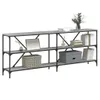 vidaXL Konsolentisch Grau Sonoma 200x30x75 cm Holzwerkstoff Produktbild-Vorschau 4