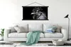 MuchoWow® Textilposter Hahn - Vogel - Schwarz - Weiß 120x60 Produktbild-Vorschau 3