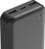 A close-up view of the top and side of a black power bank. Produktbild-Vorschau