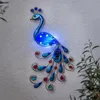LED Solar Wanddeko PFAU - 6 kaltweiße LED - H: 52cm - Produktbild-Vorschau 3