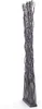 A tall, slender sculpture made of intertwined dark brown strands, standing on a dark base against a white background. Náhled obrázku produktu