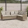 vidaXL Gartensofa in L-Form mit Kissen Beige Poly Rattan Produktbild-Vorschau 2