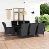 9-tlg. Garten-Essgruppe mit Auflagen Poly Rattan Dunkelgrau Produktbild-Vorschau 2