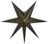 A dark green, seven-pointed star lantern with small perforations that emit light. Podgląd zdjęcia produktu