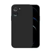 A black phone case is shown from the front, with the phone screen visible on the right side. Produktbild-Vorschau