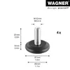 WAGNER Verstellfuß starr, schwarz 4tlg. Set - Ø 37 mm, Produktbild-Vorschau 2