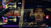 A screenshot from a video game, likely a karaoke game, showing lyrics and player scores overlaid on a scene of a man in a car. Produktbild-Vorschau