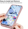 Hands are shown installing a pink phone case onto a smartphone. Produktbild-Vorschau