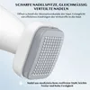 Close-up of the head of a microneedling derma stamp, showing the needles and text describing its features. Produktbild-Vorschau